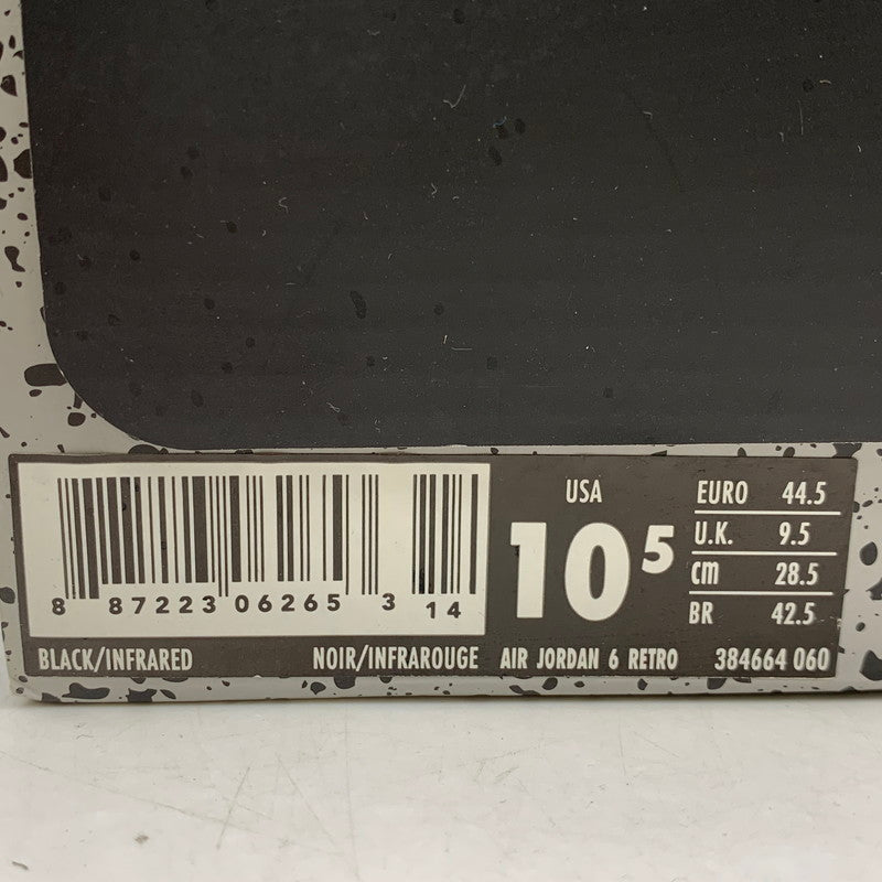 【中古品】【メンズ】 NIKE ナイキ 384664-060 AIR JORDAN 6 RETRO OG エア ジョーダン 6レトロ オリジナル スニーカー シューズ 靴 160-251216-cs-18-izu サイズ：28.5cm カラー：BLACK/INFRARED 万代Net店