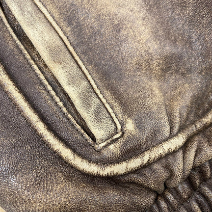 【現状渡し品】【メンズ】 USED G-1 LAMB LEATHER JACKET K1-110 ラムレザージャケット アウター 146-251216-as-24-izu サイズ：M カラー：ブラウン 万代Net店