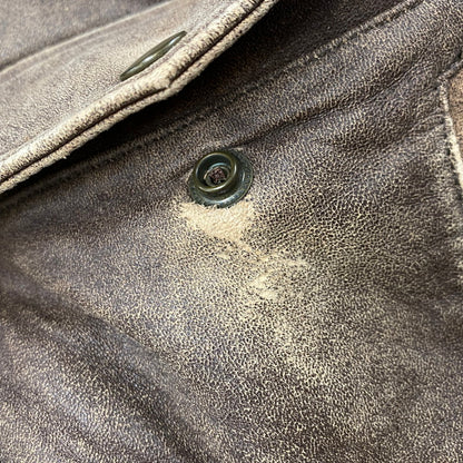 【現状渡し品】【メンズ】 USED G-1 LAMB LEATHER JACKET K1-110 ラムレザージャケット アウター 146-251216-as-24-izu サイズ：M カラー：ブラウン 万代Net店