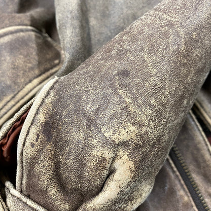 【現状渡し品】【メンズ】 USED G-1 LAMB LEATHER JACKET K1-110 ラムレザージャケット アウター 146-251216-as-24-izu サイズ：M カラー：ブラウン 万代Net店