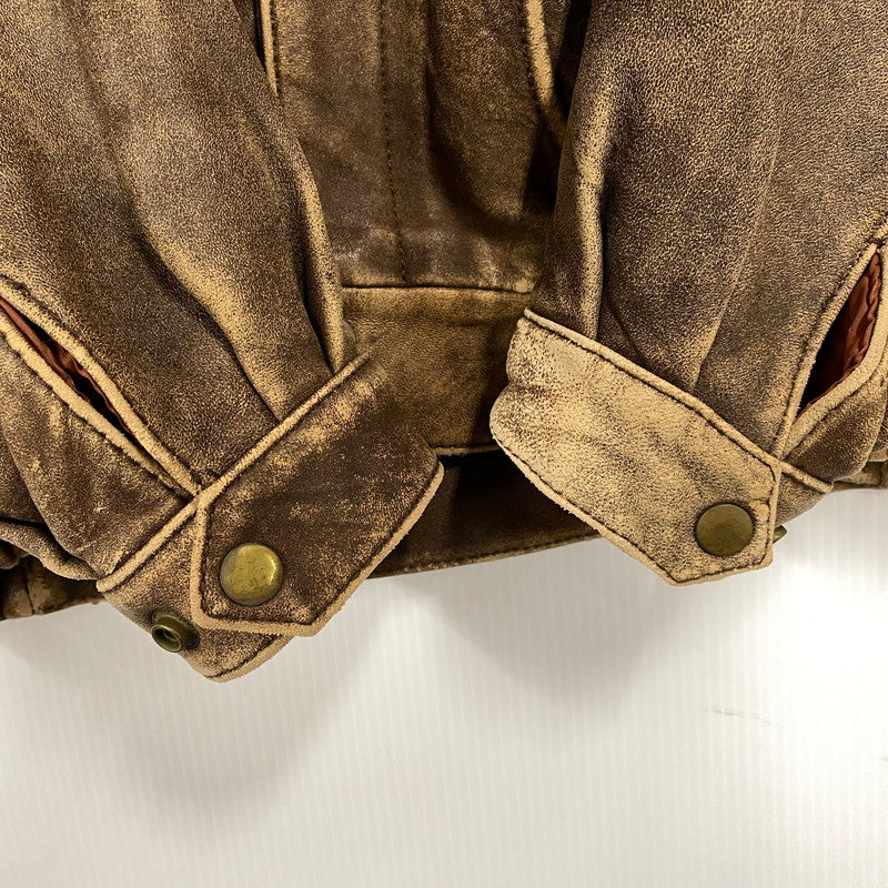 【現状渡し品】【メンズ】 USED G-1 LAMB LEATHER JACKET K1-110 ラムレザージャケット アウター 146-251216-as-24-izu サイズ：M カラー：ブラウン 万代Net店