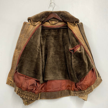 【現状渡し品】【メンズ】 USED G-1 LAMB LEATHER JACKET K1-110 ラムレザージャケット アウター 146-251216-as-24-izu サイズ：M カラー：ブラウン 万代Net店