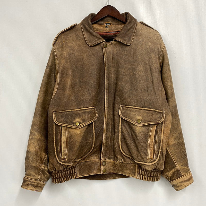 【現状渡し品】【メンズ】 USED G-1 LAMB LEATHER JACKET K1-110 ラムレザージャケット アウター 146-251216-as-24-izu サイズ：M カラー：ブラウン 万代Net店