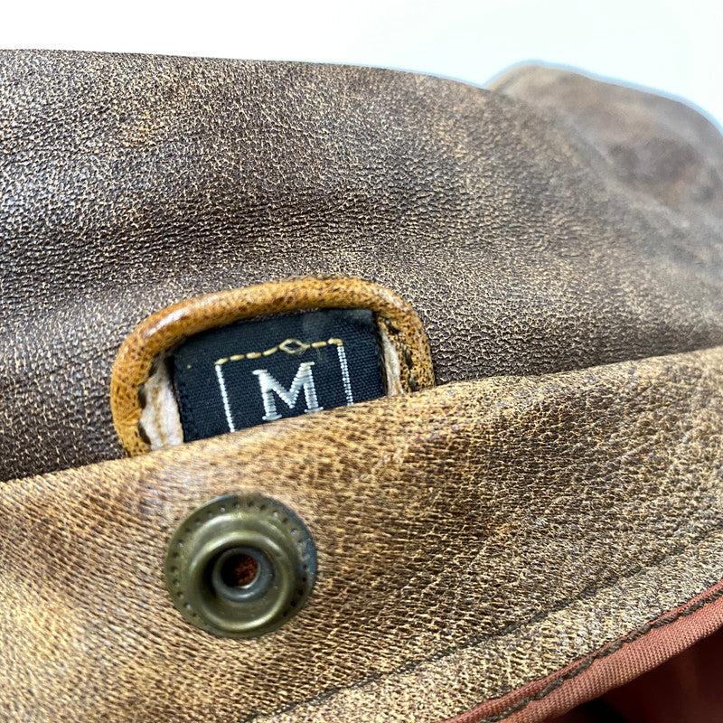 【現状渡し品】【メンズ】 USED G-1 LAMB LEATHER JACKET K1-110 ラムレザージャケット アウター 146-251216-as-24-izu サイズ：M カラー：ブラウン 万代Net店