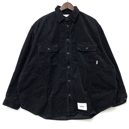 【中古品】【メンズ】 WTAPS ダブルタップス 242WVDT-SHM05 24AW WCPO LS COTTON CORDUROY ダブルシーピーオー ロングスリーブ コットン コーデュロイ 142-251217-cs-05-izu サイズ：02 カラー：ブラック 万代Net店