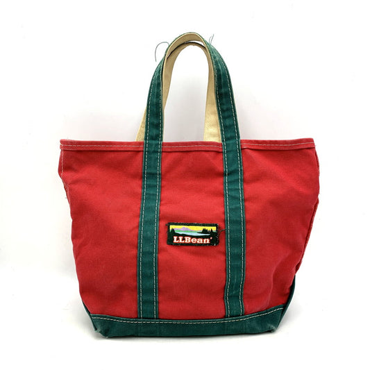 【中古品】【メンズ/レディース】 L.L.Bean エルエルビーン 90S カタディンロゴ トートバッグ カバン 鞄 188-251217-kh-01-izu カラー：レッド×グリーン 万代Net店