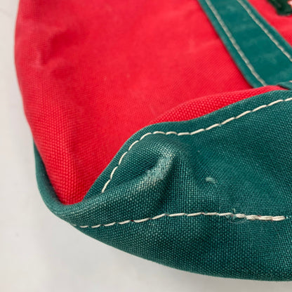 【中古品】【メンズ/レディース】 L.L.Bean エルエルビーン 90S カタディンロゴ トートバッグ カバン 鞄 188-251217-kh-01-izu カラー：レッド×グリーン 万代Net店