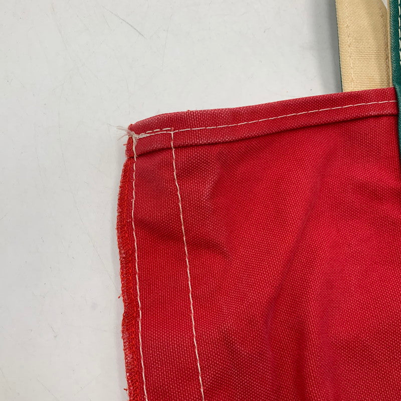 【中古品】【メンズ/レディース】 L.L.Bean エルエルビーン 90S カタディンロゴ トートバッグ カバン 鞄 188-251217-kh-01-izu カラー：レッド×グリーン 万代Net店