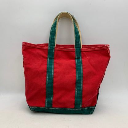 【中古品】【メンズ/レディース】 L.L.Bean エルエルビーン 90S カタディンロゴ トートバッグ カバン 鞄 188-251217-kh-01-izu カラー：レッド×グリーン 万代Net店