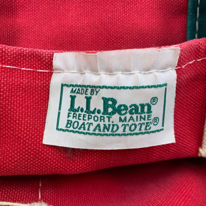 【中古品】【メンズ/レディース】 L.L.Bean エルエルビーン 90S カタディンロゴ トートバッグ カバン 鞄 188-251217-kh-01-izu カラー：レッド×グリーン 万代Net店