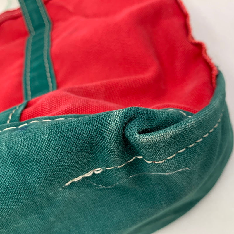 【中古品】【メンズ/レディース】 L.L.Bean エルエルビーン 90S カタディンロゴ トートバッグ カバン 鞄 188-251217-kh-01-izu カラー：レッド×グリーン 万代Net店