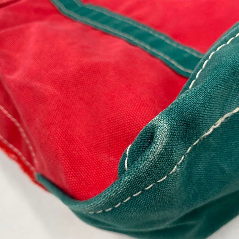 【中古品】【メンズ/レディース】 L.L.Bean エルエルビーン 90S カタディンロゴ トートバッグ カバン 鞄 188-251217-kh-01-izu カラー：レッド×グリーン 万代Net店
