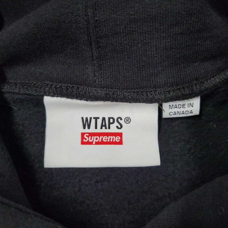 【中古美品】【メンズ】 Supreme シュプリーム × WTAPS ダブルタップス 21AW SIC'EM シック エム HOODED SWEATSHIRT フーデッド スウェットシャツ トップス パーカー 149-251218-ya-04-izu サイズ：Ｌ カラー：ブラック 万代Net店