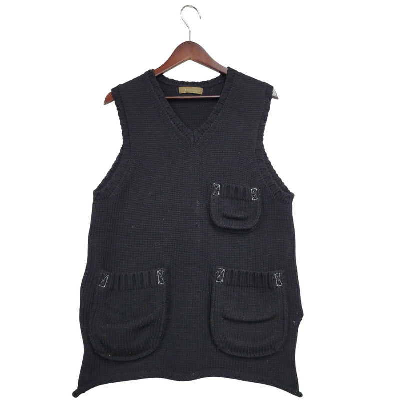 【中古品】【メンズ】 Y's for men ワイズ フォー メン MY-K29-147 90S POCKET GIMMICK ポケット ギミック KNIT VEST ニット ベスト 140-251218-ya-12-izu サイズ：下記参照 カラー：BLACK 万代Net店