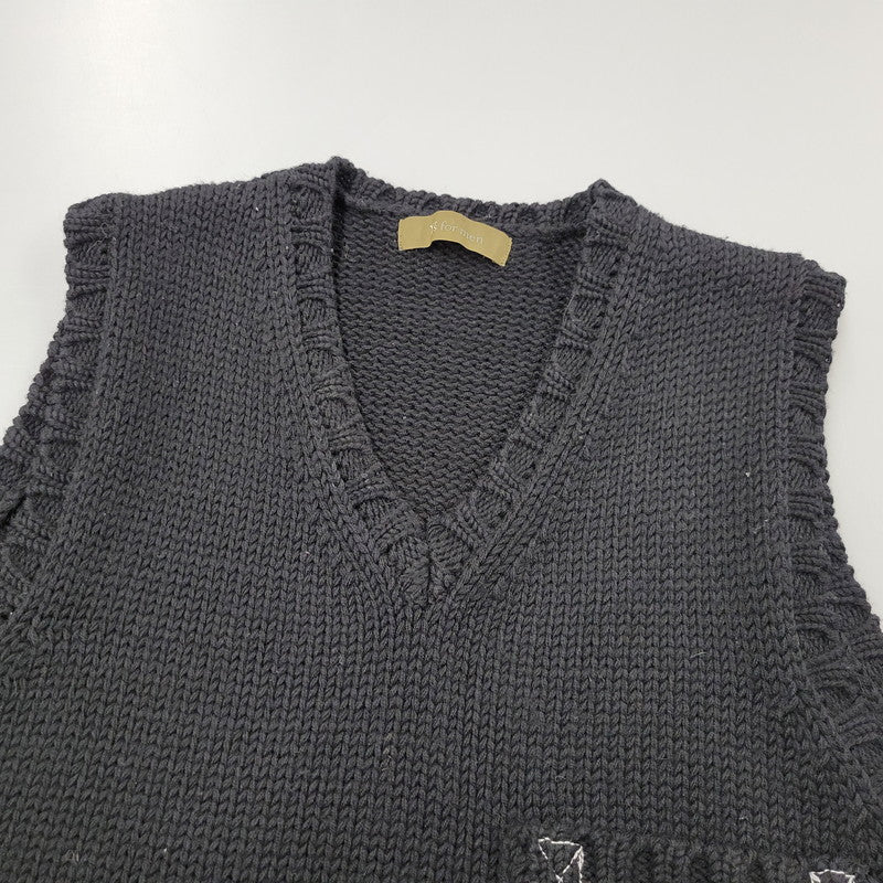 【中古品】【メンズ】 Y's for men ワイズ フォー メン MY-K29-147 90S POCKET GIMMICK ポケット ギミック KNIT VEST ニット ベスト 140-251218-ya-12-izu サイズ：下記参照 カラー：BLACK 万代Net店