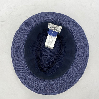 【中古品】【メンズ/レディース】 HERMES エルメス CHAPEAU CLAUDIO HAT シャポー クラウディオ ハット 帽子 服飾雑貨 183-251219-ay-04-izu サイズ：59 カラー：ブルー系 万代Net店