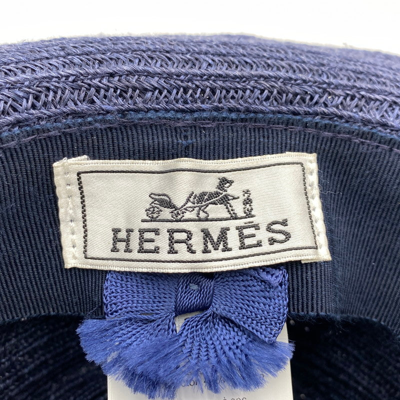 【中古品】【メンズ/レディース】 HERMES エルメス CHAPEAU CLAUDIO HAT シャポー クラウディオ ハット 帽子 服飾雑貨 183-251219-ay-04-izu サイズ：59 カラー：ブルー系 万代Net店