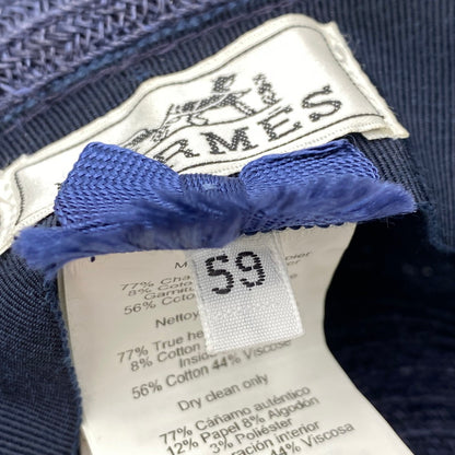 【中古品】【メンズ/レディース】 HERMES エルメス CHAPEAU CLAUDIO HAT シャポー クラウディオ ハット 帽子 服飾雑貨 183-251219-ay-04-izu サイズ：59 カラー：ブルー系 万代Net店