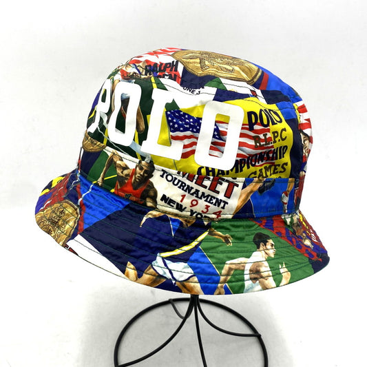 【中古品】【メンズ/レディース】 POLO RALPH LAUREN ポロ・ラルフローレン REVERSIBLE OLYMPIC HAT リバーシブル オリンピック バケットハット 帽子 服飾雑貨 185-251219-ay-05-izu カラー：グリーン/マルチ 万代Net店