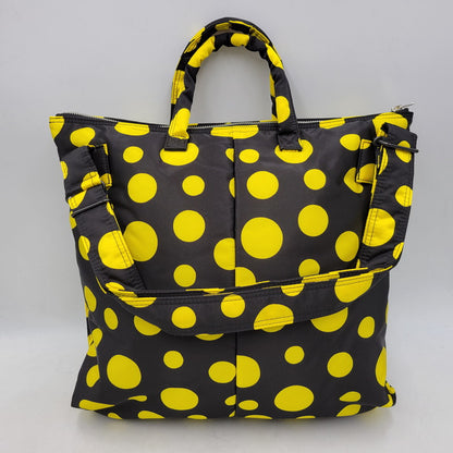 【中古美品】【メンズ/レディース】 XLARGE エクストララージ × PORTER ポーター × YAYOI KUSAMA 草間彌生 2WAY HELMET BAG ヘルメット バッグ ドット柄 コラボ 鞄 カバン 188-251219-ay-10-izu サイズ：ONESIZE カラー：ブラック×イエロー 万代Net店