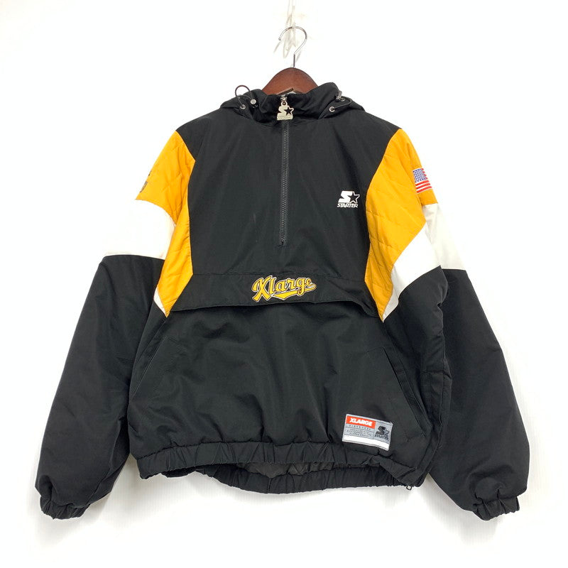 【中古品】【メンズ】 XLARGE エクストララージ x STARTER BLACK LABEL スターターブラックレーベル HALF ZIP JACKET ハーフ ジップ ジャケット アウター 142-251225-ya-08-izu サイズ：L カラー：BLACK 万代Net店