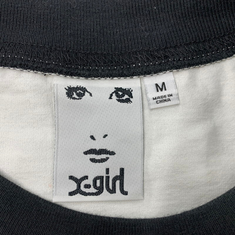 【中古品】【レディース】 X-GIRL×HYSTERIC GLAMOUR エックスガール×ヒステリック グラマー LS RAGLAN COMPACT TOP ラグラン コンパクト トップ トップス 168-251230-yn-01-izu サイズ：M カラー：ブラック×ホワイト 万代Net店