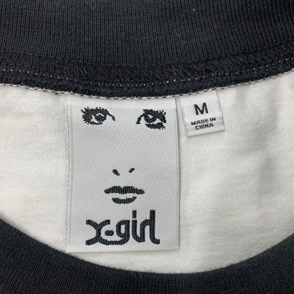 【中古品】【レディース】 X-GIRL×HYSTERIC GLAMOUR エックスガール×ヒステリック グラマー LS RAGLAN COMPACT TOP ラグラン コンパクト トップ トップス 168-251230-yn-01-izu サイズ：M カラー：ブラック×ホワイト 万代Net店