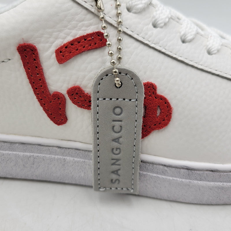 【中古美品】【メンズ】 Sangacio サンガッチョ × JEAN MICHEL BASQUIAT ジャン ミシェル バスキア SG8 スニーカー シューズ 靴 162-251220-as-05-izu サイズ：27cm カラー：WHITE/RED 万代Net店