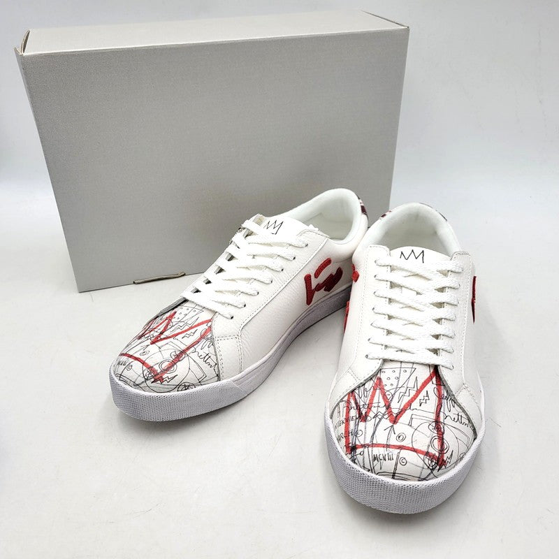 【中古美品】【メンズ】 Sangacio サンガッチョ × JEAN MICHEL BASQUIAT ジャン ミシェル バスキア SG8 スニーカー シューズ 靴 162-251220-as-05-izu サイズ：27cm カラー：WHITE/RED 万代Net店
