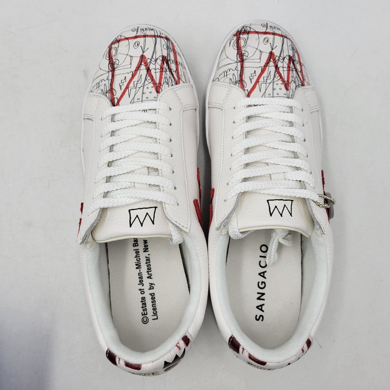 【中古美品】【メンズ】 Sangacio サンガッチョ × JEAN MICHEL BASQUIAT ジャン ミシェル バスキア SG8 スニーカー シューズ 靴 162-251220-as-05-izu サイズ：27cm カラー：WHITE/RED 万代Net店