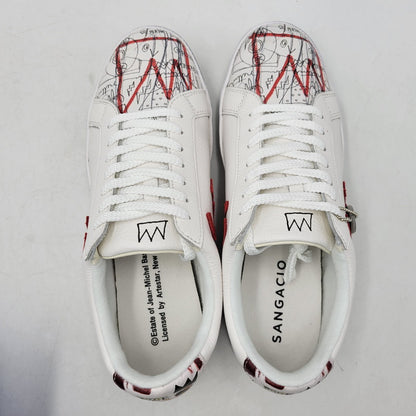 【中古美品】【メンズ】 Sangacio サンガッチョ × JEAN MICHEL BASQUIAT ジャン ミシェル バスキア SG8 スニーカー シューズ 靴 162-251220-as-05-izu サイズ：27cm カラー：WHITE/RED 万代Net店