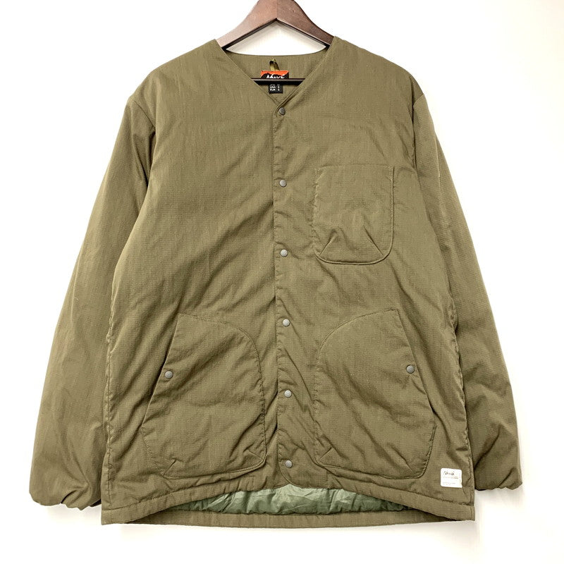 【中古品】【メンズ】 NANGA ナンガ HINOC RIPSTOP INNER DOWN CARDIGAN ヒノック リップストップ インナー ダウン カーディガン トップス 長袖 144-251220-cs-19-izu サイズ：M カラー：カーキ 万代Net店