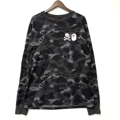 【中古品】【メンズ】 A BATHING APE × NEIGHBORHOOD ア ベイシング エイプ×ネイバーフッド 001LTE731910X CAMO LOGO LS TEE カモ ロゴ ロングスリーブ ティー トップス 長袖 142-251220-cs-17-izu サイズ：L カラー：ブラック 万代Net店