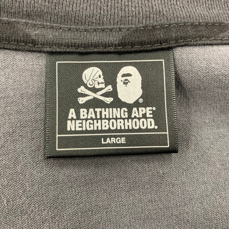 【中古品】【メンズ】 A BATHING APE × NEIGHBORHOOD ア ベイシング エイプ×ネイバーフッド 001LTE731910X CAMO LOGO LS TEE カモ ロゴ ロングスリーブ ティー トップス 長袖 142-251220-cs-17-izu サイズ：L カラー：ブラック 万代Net店