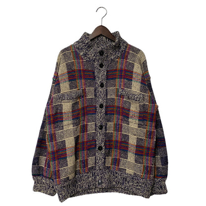 【現状渡し品】【メンズ】 USED ユーズド PATCHWORK KNIT CARDIGAN パッチワーク ニット カーディガン 146-260104-yn-04-izu サイズ：M カラー：マルチ 万代Net店