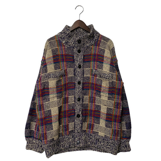 【現状渡し品】【メンズ】 USED ユーズド PATCHWORK KNIT CARDIGAN パッチワーク ニット カーディガン 146-260104-yn-04-izu サイズ：M カラー：マルチ 万代Net店