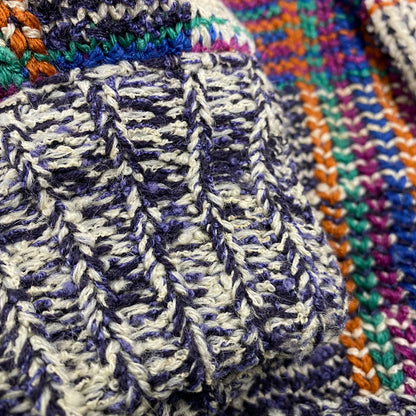 【現状渡し品】【メンズ】 USED ユーズド PATCHWORK KNIT CARDIGAN パッチワーク ニット カーディガン 146-260104-yn-04-izu サイズ：M カラー：マルチ 万代Net店