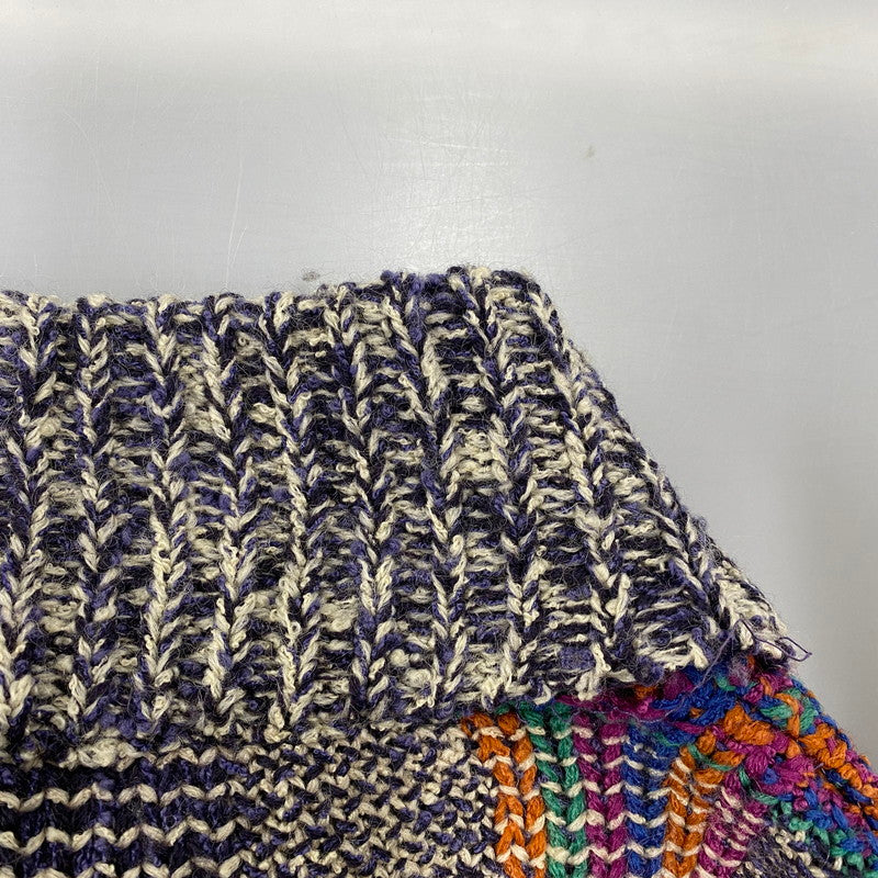 【現状渡し品】【メンズ】 USED ユーズド PATCHWORK KNIT CARDIGAN パッチワーク ニット カーディガン 146-260104-yn-04-izu サイズ：M カラー：マルチ 万代Net店