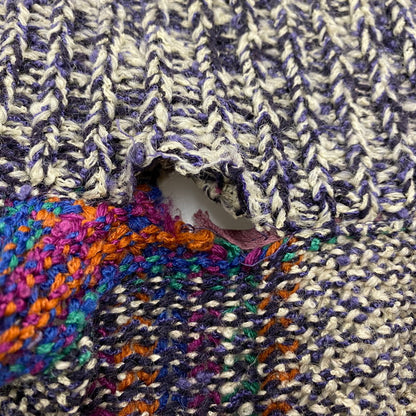 【現状渡し品】【メンズ】 USED ユーズド PATCHWORK KNIT CARDIGAN パッチワーク ニット カーディガン 146-260104-yn-04-izu サイズ：M カラー：マルチ 万代Net店
