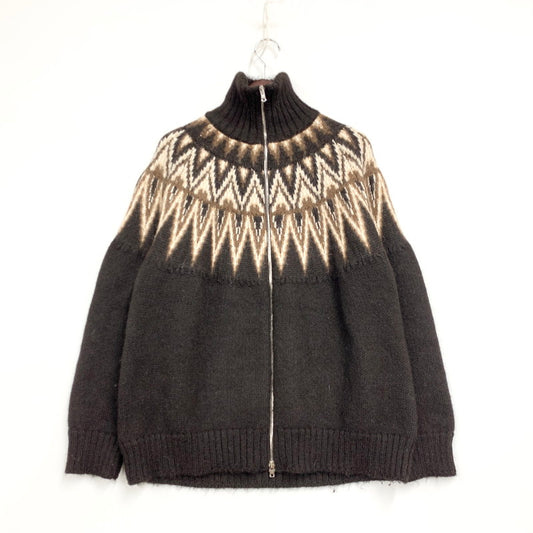 【中古品】【メンズ】 A23C-12SW03C 23AW SNOW PATTERN スノーパターン DRIVERS JUMPER ドライバーズ ジャンパー NATURAL COLOR ALPACA ナチュラルカラー アルパカ トップス セーター ニット 140-251221-ya-02-izu サイズ：1 カラー：茶 万代Net店
