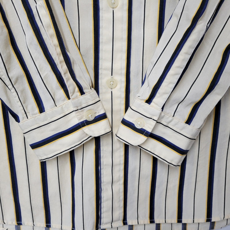【中古品】【メンズ】 MERTON DRESS STRIPE LS SHIRT マートン ドレス ストライプ ロングスリーブ シャツ トップス 長袖 146-260201-kh-01-izu サイズ：S カラー：ベージュ系 万代Net店