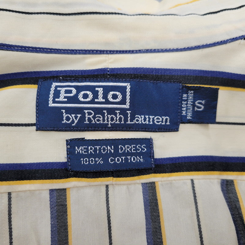 【中古品】【メンズ】 MERTON DRESS STRIPE LS SHIRT マートン ドレス ストライプ ロングスリーブ シャツ トップス 長袖 146-260201-kh-01-izu サイズ：S カラー：ベージュ系 万代Net店