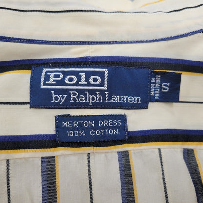【中古品】【メンズ】 MERTON DRESS STRIPE LS SHIRT マートン ドレス ストライプ ロングスリーブ シャツ トップス 長袖 146-260201-kh-01-izu サイズ：S カラー：ベージュ系 万代Net店