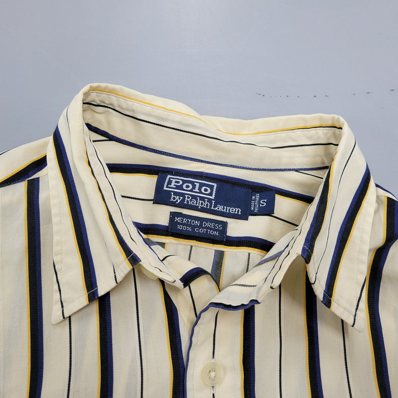 【中古品】【メンズ】 MERTON DRESS STRIPE LS SHIRT マートン ドレス ストライプ ロングスリーブ シャツ トップス 長袖 146-260201-kh-01-izu サイズ：S カラー：ベージュ系 万代Net店