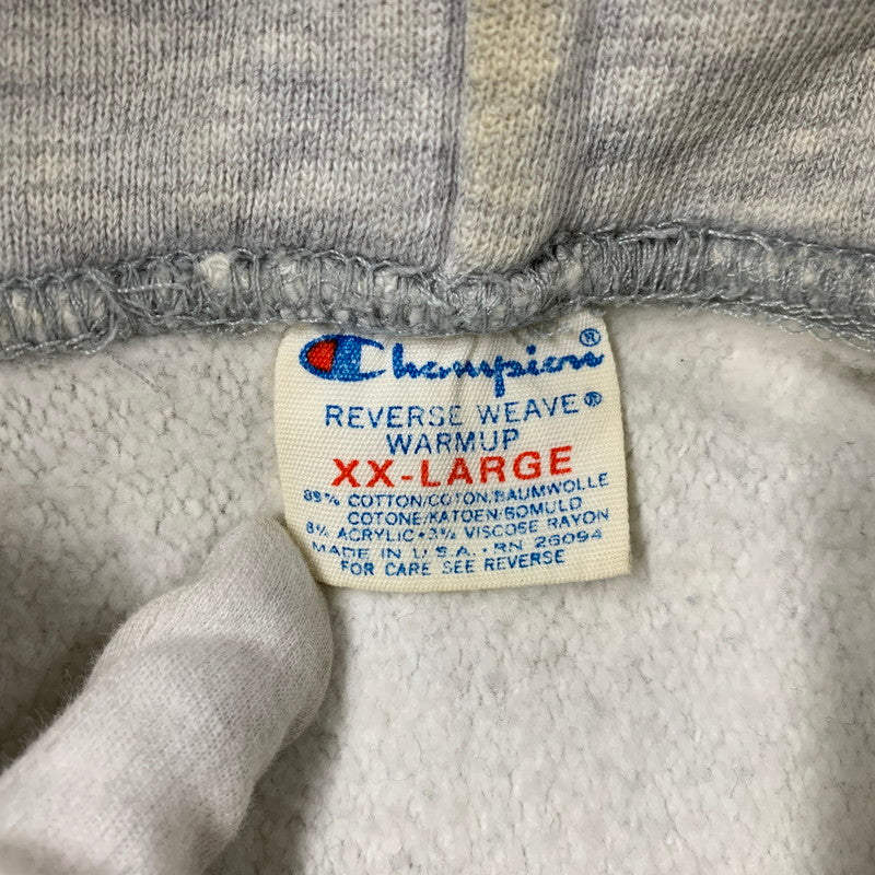 【現状渡し品】【メンズ】 Champion チャンピオン USA製 トリコタグ後期 80S GEORGE MASON UNIVERSITY REVERSE WEAVE HOODED SWEATSHIRT ジョージ メイソン ユニバーシティ リバースウィーブ フーデッド スウェットシャツ トップス 長袖 146-251222-cs-12-izu サイズ：XXL カラー：グレー 万代Net店