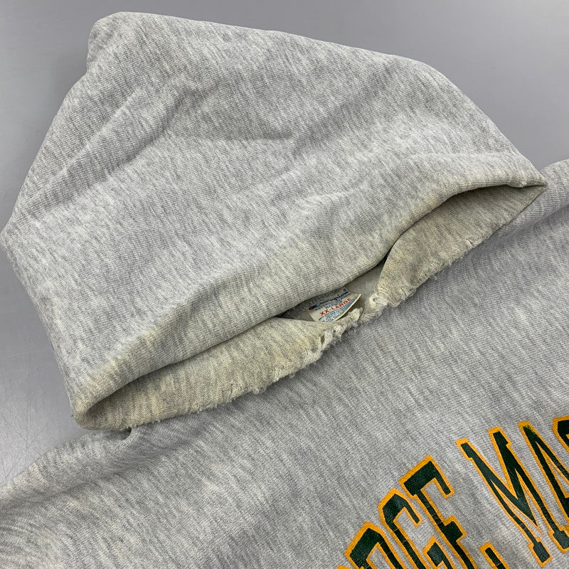 【現状渡し品】【メンズ】 Champion チャンピオン USA製 トリコタグ後期 80S GEORGE MASON UNIVERSITY REVERSE WEAVE HOODED SWEATSHIRT ジョージ メイソン ユニバーシティ リバースウィーブ フーデッド スウェットシャツ トップス 長袖 146-251222-cs-12-izu サイズ：XXL カラー：グレー 万代Net店