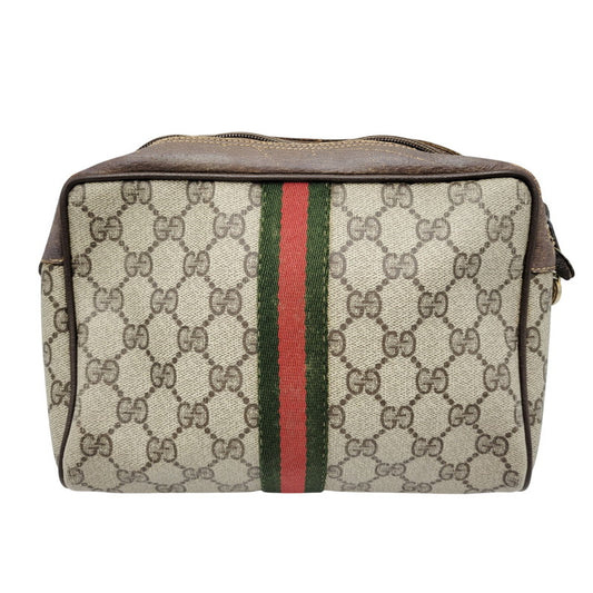 【現状渡し品】【メンズ/レディース】 OLD GUCCI オールドグッチ 89.01.012 シェリーライン GGプラス ポーチ カバン バッグ 鞄 180-251223-as-03-izu カラー：ブラウン系 万代Net店