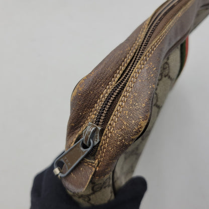 【現状渡し品】【メンズ/レディース】 OLD GUCCI オールドグッチ 89.01.012 シェリーライン GGプラス ポーチ カバン バッグ 鞄 180-251223-as-03-izu カラー：ブラウン系 万代Net店