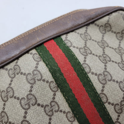 【現状渡し品】【メンズ/レディース】 OLD GUCCI オールドグッチ 89.01.012 シェリーライン GGプラス ポーチ カバン バッグ 鞄 180-251223-as-03-izu カラー：ブラウン系 万代Net店