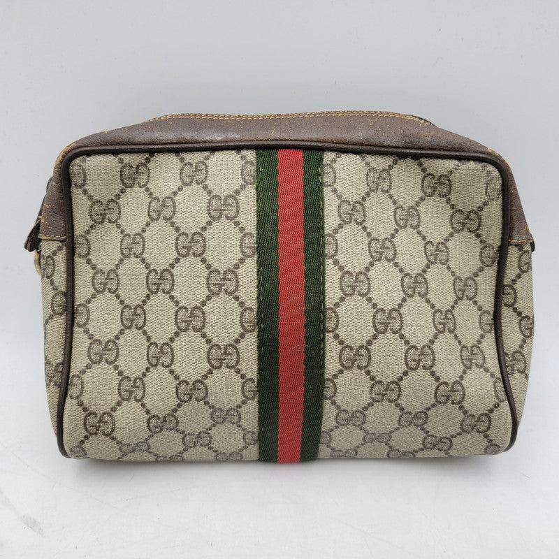 【現状渡し品】【メンズ/レディース】 OLD GUCCI オールドグッチ 89.01.012 シェリーライン GGプラス ポーチ カバン バッグ 鞄 180-251223-as-03-izu カラー：ブラウン系 万代Net店